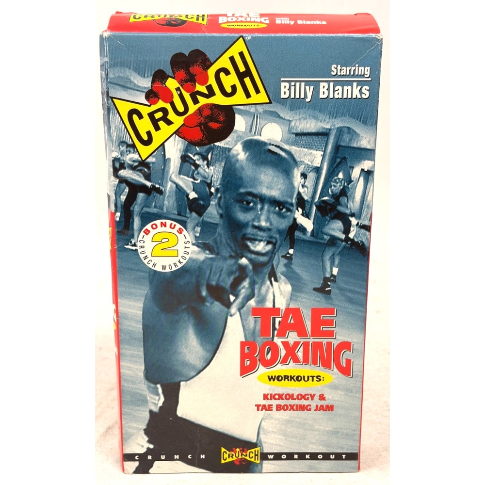 Crunch Tae Boxing Workouts VHS Billy Blanks Kickology Tae Boxing Fitness 1999